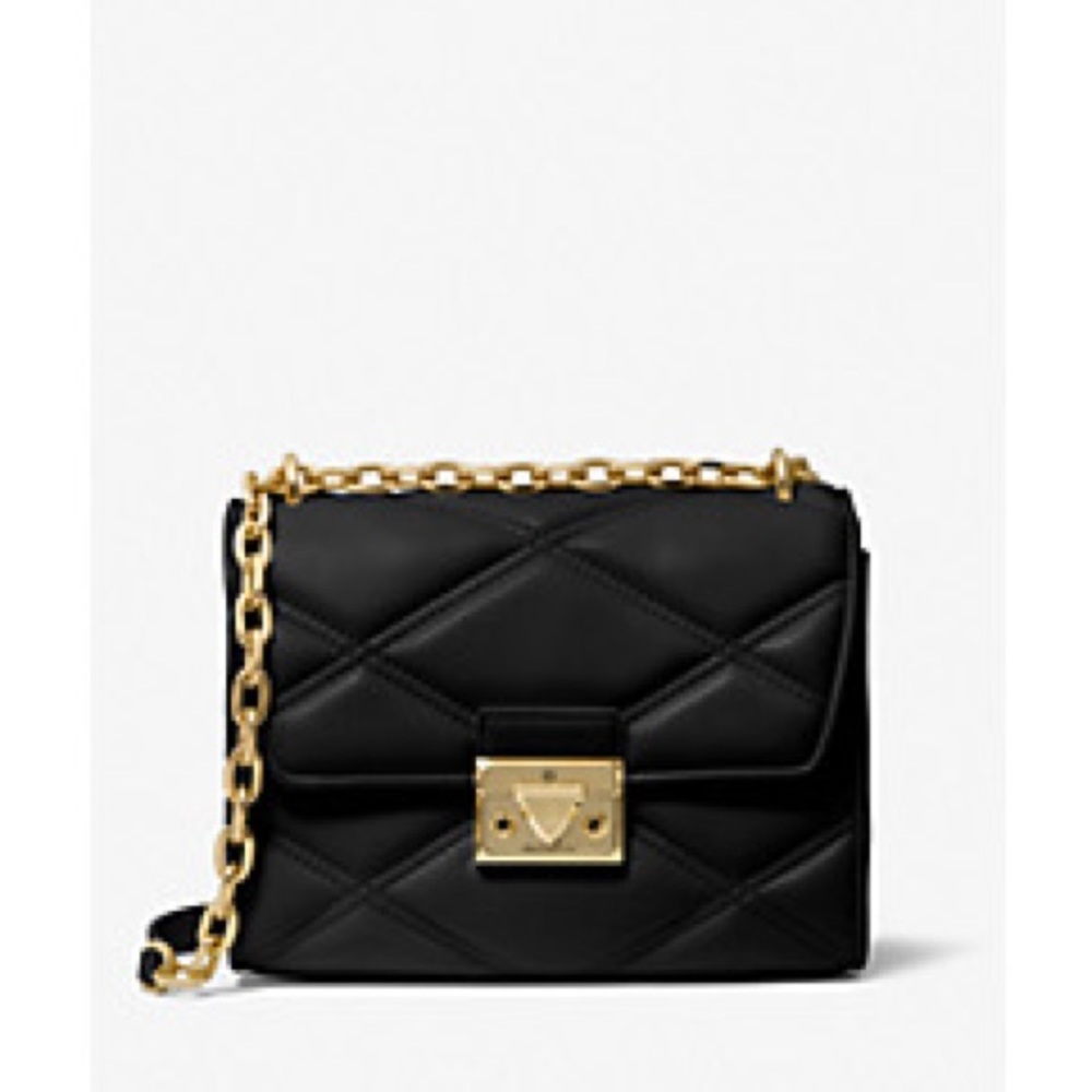 NWT Michael Kors Serena Small Quilted Black Crossbody